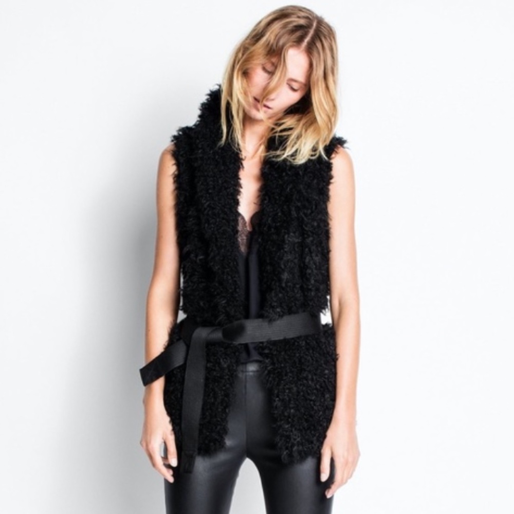 Zadig & Voltaire sleeveless faux fur jacket